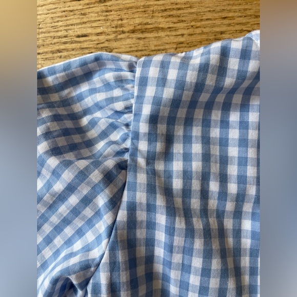 Blue Gingham puff Sleeve Blouse with Bow The Beaufort Bonnet Company - Picture 9 of 11